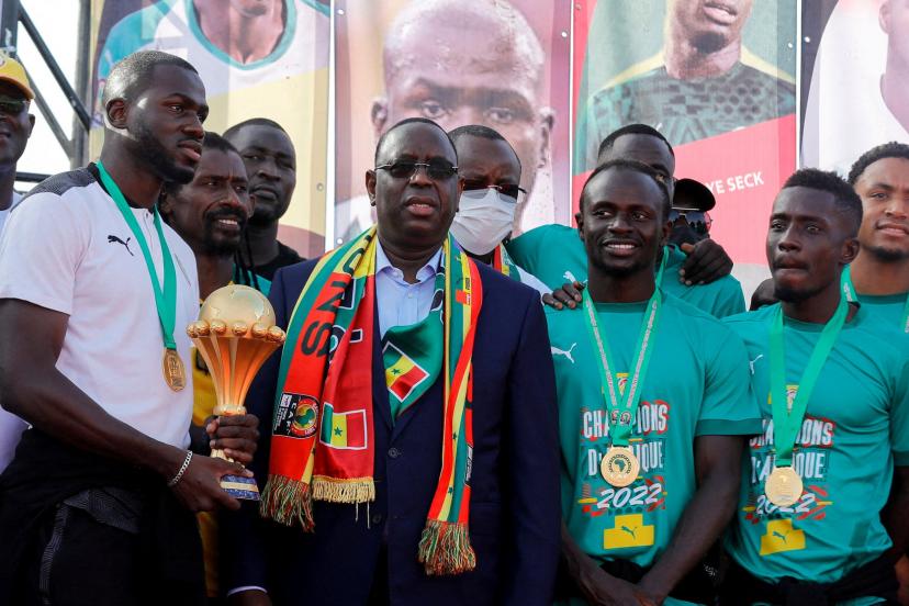 Le président Macky Sall et les Lions de la Teranga