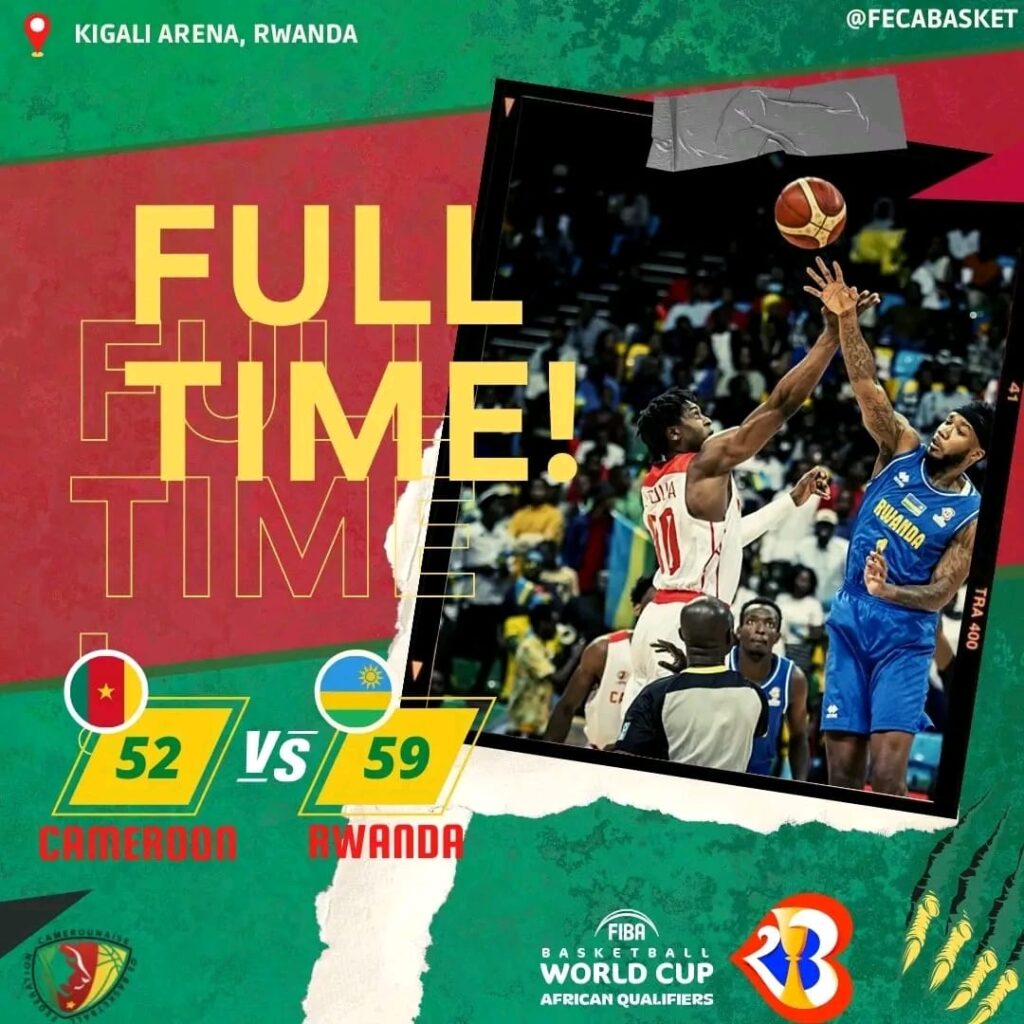 Éliminatoires du Mondial 2023 de basketball, le Cameroun perd face au Rwanda 52-59