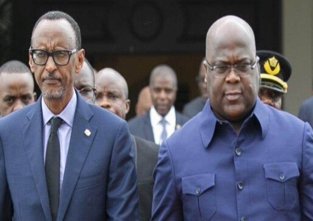 President Paul Kagame (left) and his Congolese counterpart Félix Tshisekedi