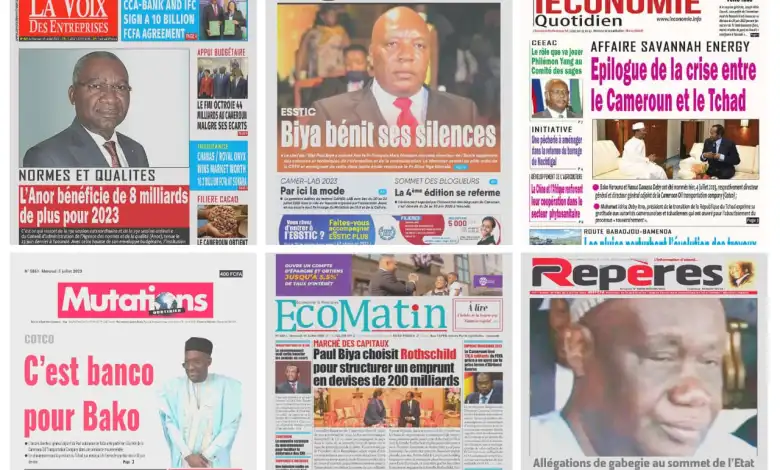 La revue de presse camerounaise du mercredi 5 juillet 2023