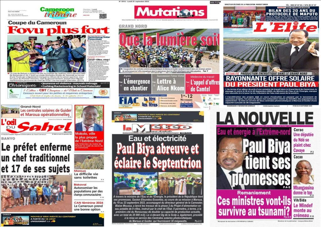 La revue de presse camerounaise du lundi 25 septembre 2023