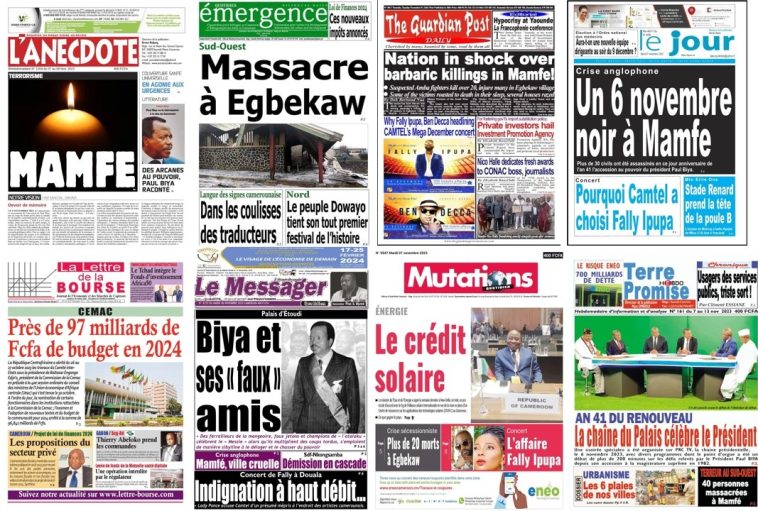 La revue de presse camerounaise du mardi 7 novembre 2023