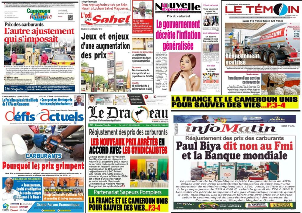 Cameroun : La revue de presse du lundi 5 février 2024