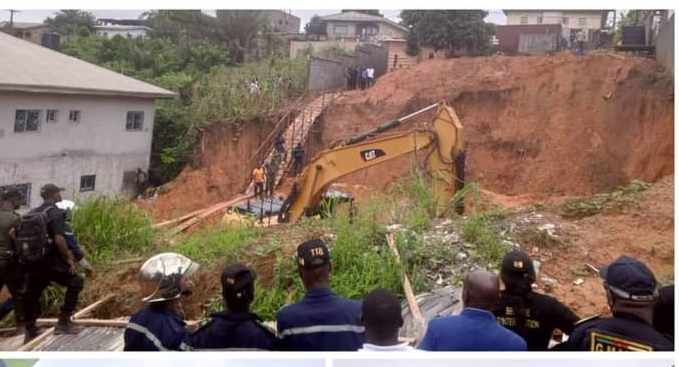 éboulement de terrain dans le quartier de Logbessou